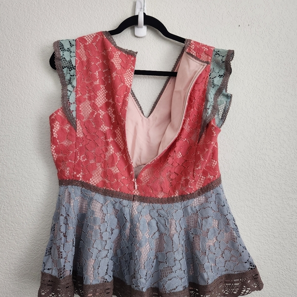 Sundance Vintage Days Lace Peplum Top M - Picture 9 of 9